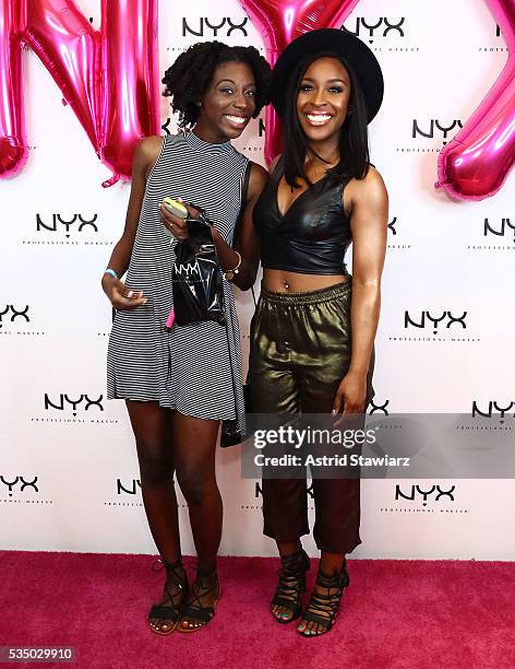 Makeup artist Jackie Aina poses for photos with her fans during NYX Professional Makeup Store Kings Plaza Influencer Meet & Greet With @jackieaina on...