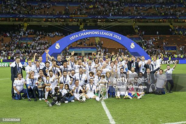 Real Madrid winner of UEFA Champions League 2015 2016 with Champions League trophy, Coupe des clubs Champions Europeeens during the UEFA Champions...
