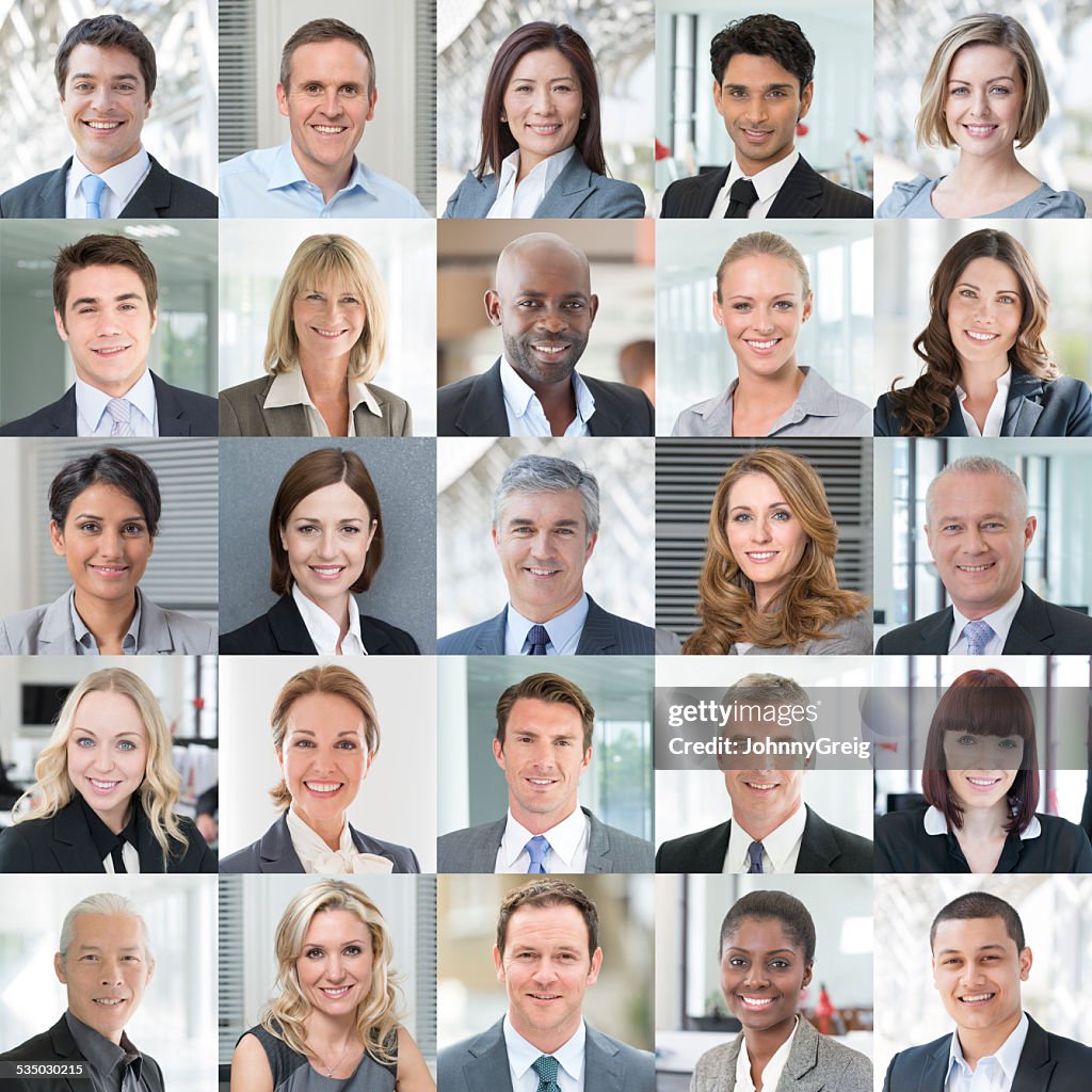 Uomini d'affari sorridente-ritratto ritratti Collage