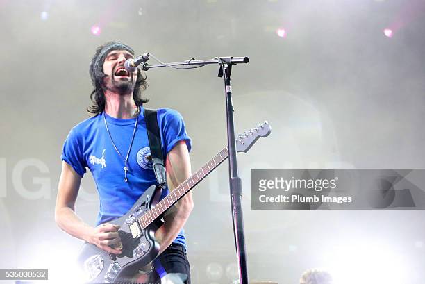 Sergio Pizzorno of Kasabian performs at King Power Stadium on May 28th , 2016 in Leicester, United Kingdom.