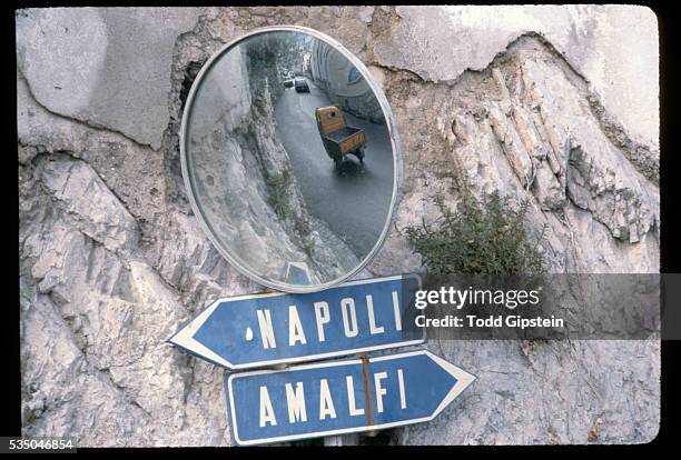 Convex Mirror with Directional Signs