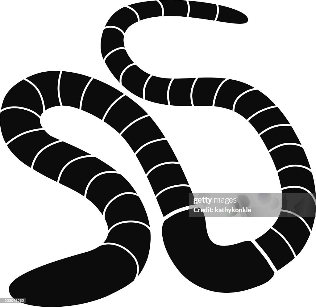 Lombrico vettoriale in bianco e nero