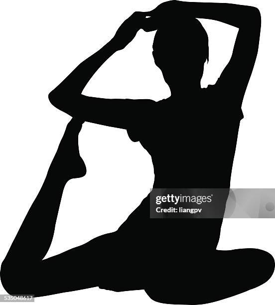 yoga pose - warm up exercise stock illustrations