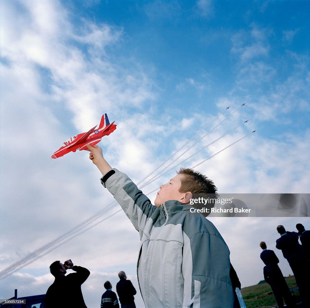 England - Lincolnshire - Red Arrows boy visitor