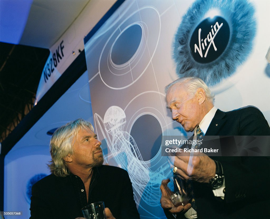 USA - New York - Richard Branson and Buzz Aldrin