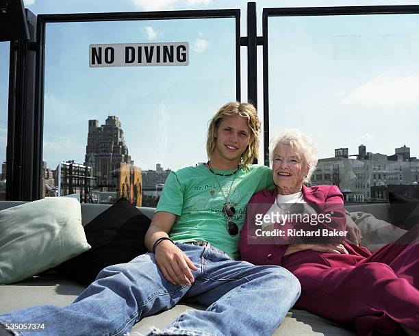 Sam and Eve Branson, son and mother of tycoon Sir Richard, relax together on a roof terrace in Manhattan, New York. Both are queueing to join the...