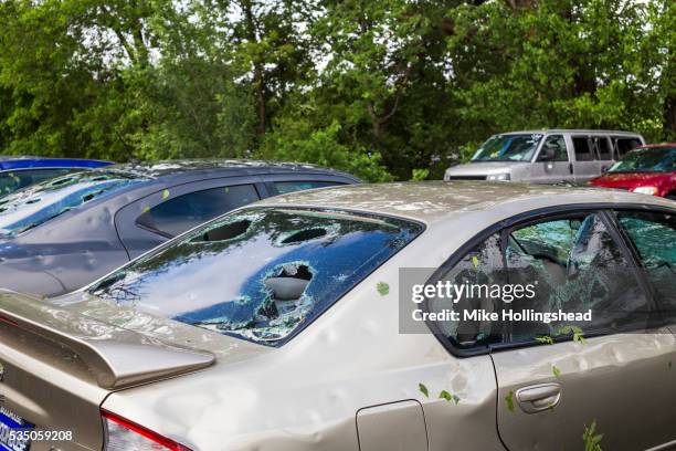 severe hail damage - hail damage stock pictures, royalty-free photos & images