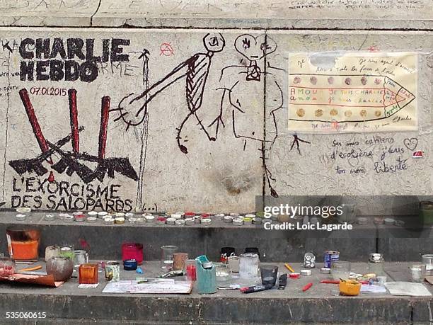 Street Graffiti for Charlie Hebdo in Place de la Republique