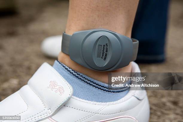 Prison tag on a released prisoner sometimes known as a Rolex. Electronic tags can be fitted to the wrist or ankle, they allow a constant watch to be...