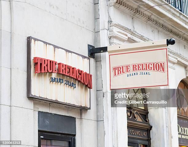 True Religion retail store sign in Philadelphia, PA