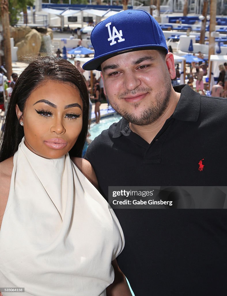 Rob Kardashian And Blac Chyna At Sky Beach Club