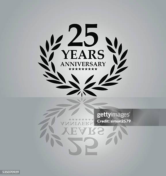 anniversary emblem - bay tree stock illustrations