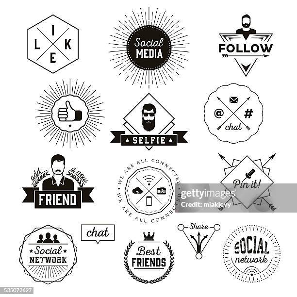 social-media-label - hipster icon stock-grafiken, -clipart, -cartoons und -symbole