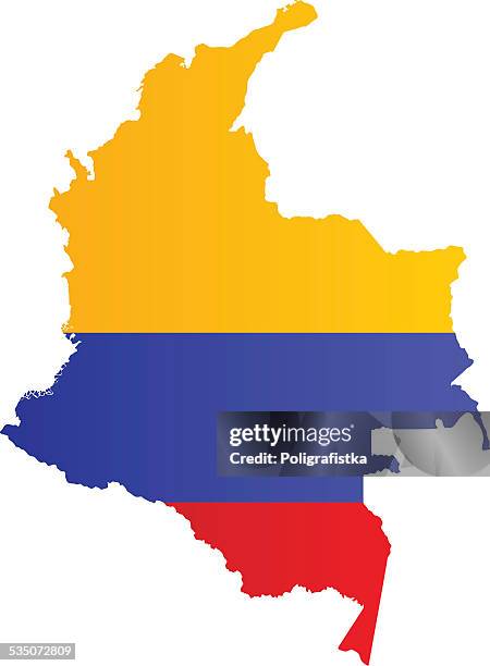 ilustraciones, imágenes clip art, dibujos animados e iconos de stock de diseño de bandera de mapa de colombia - colombia