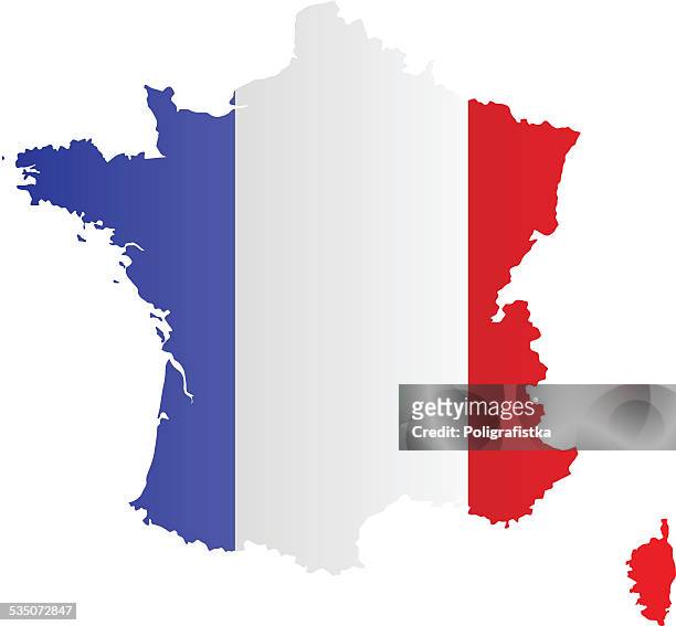 design flag-map of france - french flag stock illustrations