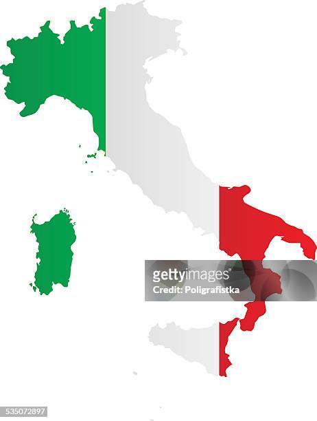 bildbanksillustrationer, clip art samt tecknat material och ikoner med design flag-map of italy - italian flag