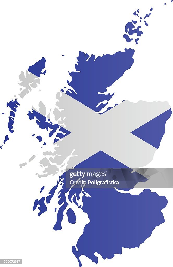 Design-Flagge Karte von Schottland