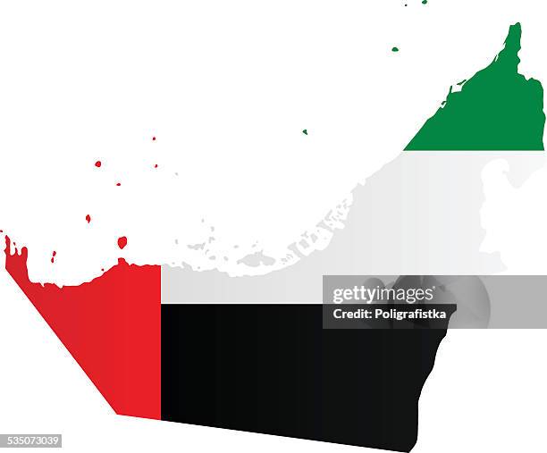 design flag-map of united arab emirates - united arab emirates flag map stock illustrations