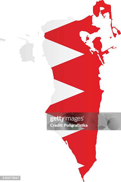 design flag-map of bahrain - bahraini flag stock illustrations