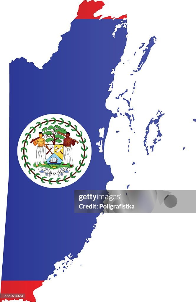 Design-Flagge Karte von Belize