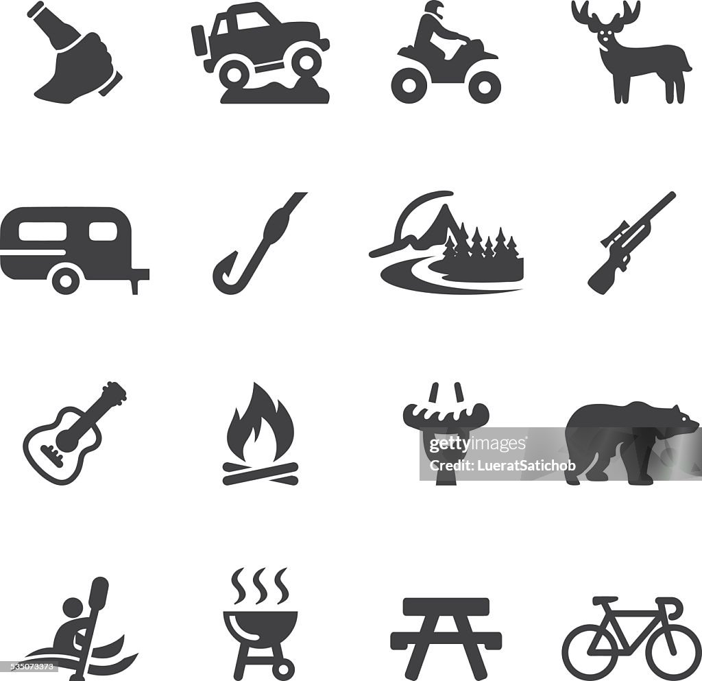 Outdoors and Adventure Silhouette icons| EPS10