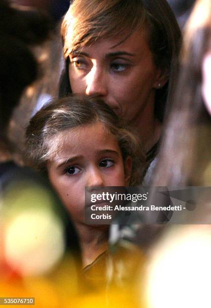 Italian opera legend Luciano Pavarotti's daughter, Alice at his funeral inside the Modena cathedral.