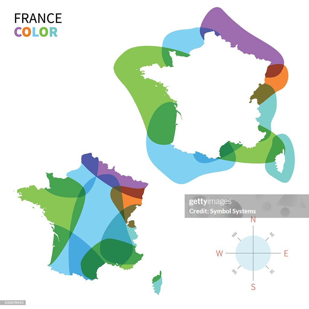 Frace Map Color Abstract Vector Color Map Of France With Transparent Paint Effect High ...
