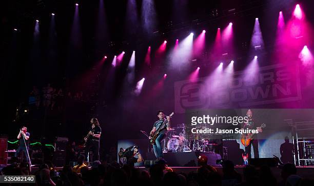 Musicians Brad Arnold , Chet Roberts, Chris Henderson, Justin Biltonen, and Greg Upchurch of 3 Doors Down performs at Catch The Fever Festival...