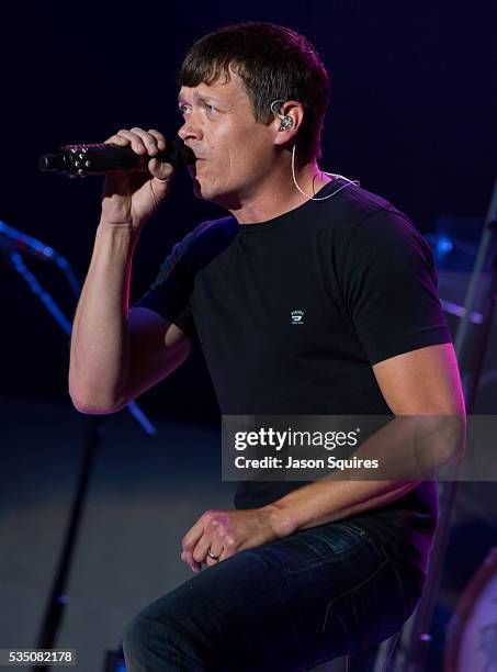 Singer Brad Arnold of 3 Doors Down performs at Catch The Fever Festival Grounds on May 28, 2016 in Pryor, Oklahoma.