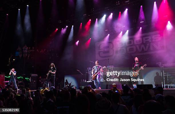 Musicians Brad Arnold , Chet Roberts, Chris Henderson, Justin Biltonen, and Greg Upchurch of 3 Doors Down performs at Catch The Fever Festival...