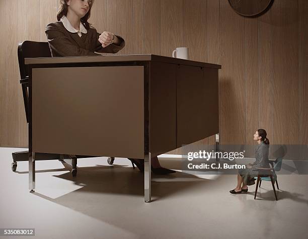 woman interviewing for job - indecisive woman stock pictures, royalty-free photos & images