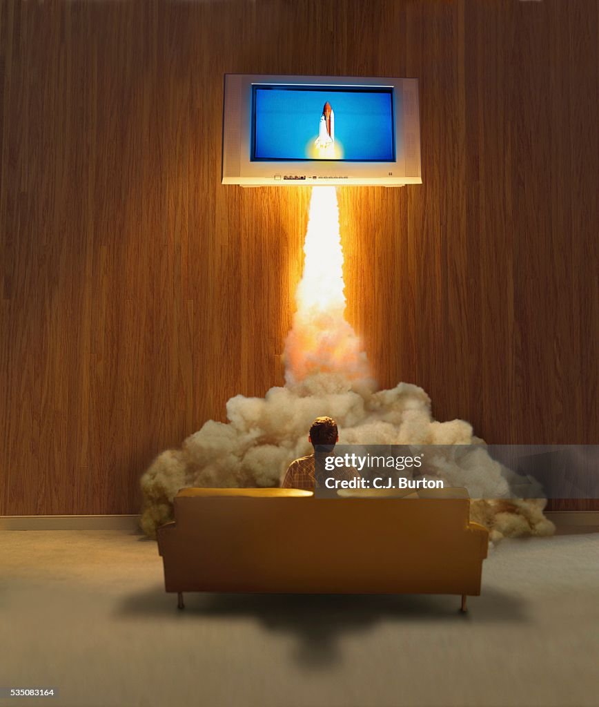 Man watching television