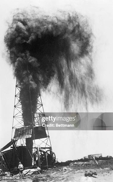 Winkler County, Texas- This gusher, accepted to be the largest in the United States, was brought in by the Skelly Oil Company of Tulsa, OK, in its...