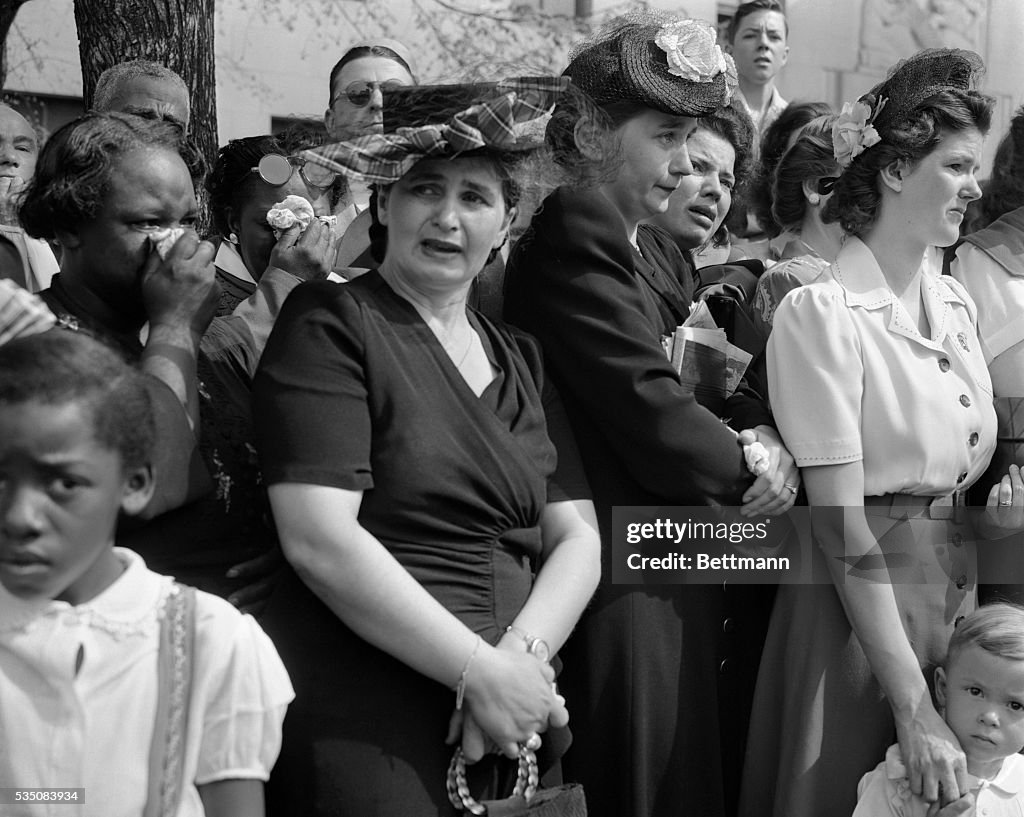 Mourners Watch FDR's Funeral Procession