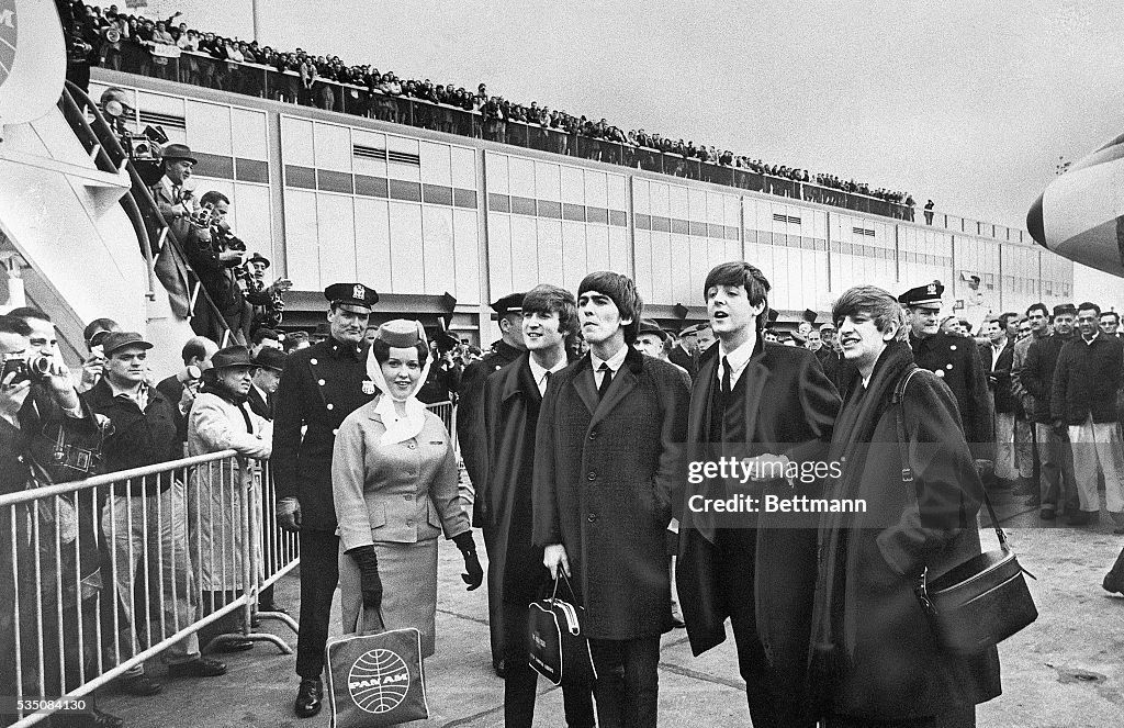 Beatles Arriving at Idlewild Airport