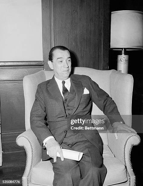 New York,NY- : Former President Juscelino Kubitschek of Brazil at the Overseas Press Club in New York.