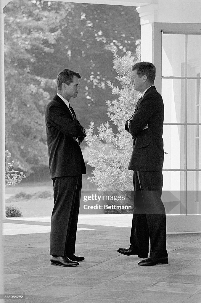 President Kennedy Confers With Brother Robert F. Kennedy