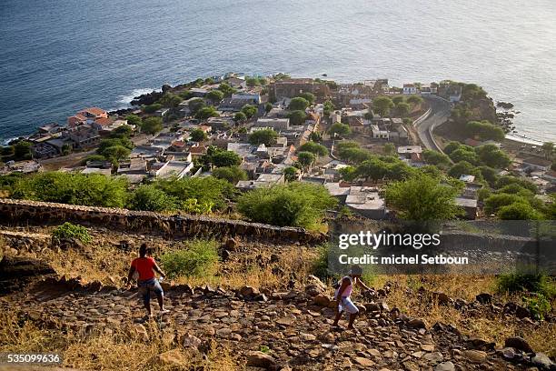 Ruins of the Cidade Velha, a fortified Portugese citadel on the island of Santiago, where Portugese colonists docked in 1460. The city was called...