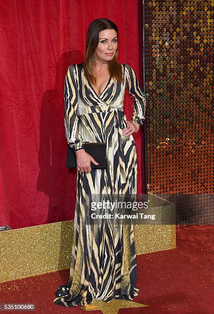 Alison King arrives for the British Soap Awards 2016 at the Hackney Town Hall Assembly Rooms on May 28, 2016 in London, England.