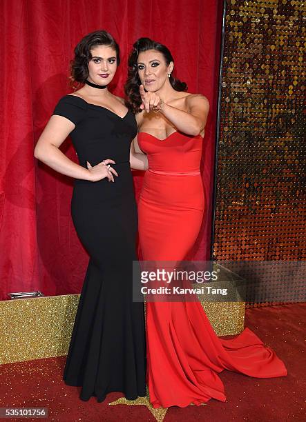 Emily Mae Cunliffe and Kym Marsh arrive for the British Soap Awards 2016 at the Hackney Town Hall Assembly Rooms on May 28, 2016 in London, England.