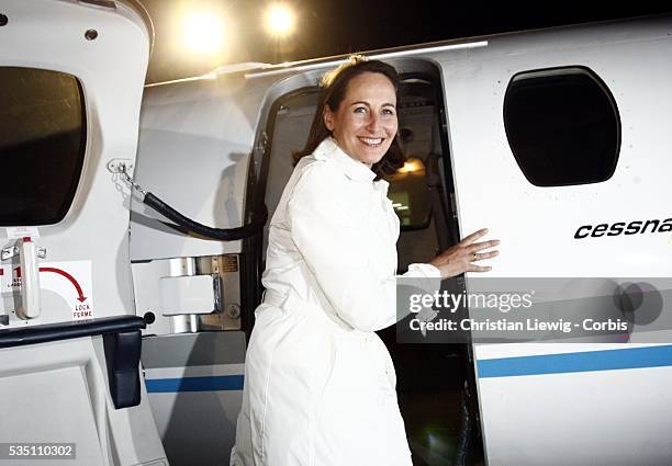 French Socialist presidential candidate Segolene Royal leaves Melle for her headquaters in Paris.