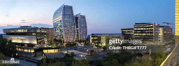 sandton twin towers and santam insurance co. panorama - sandton johannesburg stock pictures, royalty-free photos & images