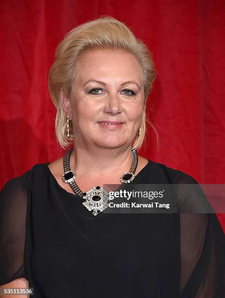 Sue Cleaver arrives for the British Soap Awards 2016 at the Hackney Town Hall Assembly Rooms on May 28, 2016 in London, England.