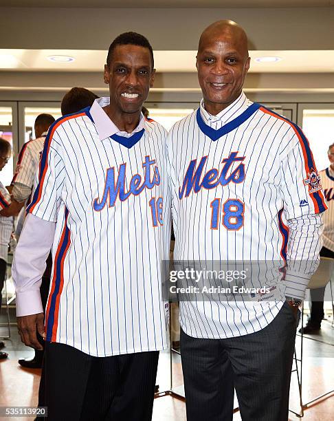 Dwight Gooden and Darryl Strawberry at the 1986 Mets 30th Anniversary Reunion Celebration held at Citi Field on May 28, 2016 in New York City.