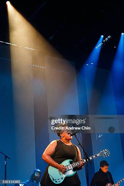 Brittany Howard of Alabama Shakes performs onstage at Deer Lake Park Festival Lawn on May 28, 2016 in Burnaby, Canada.