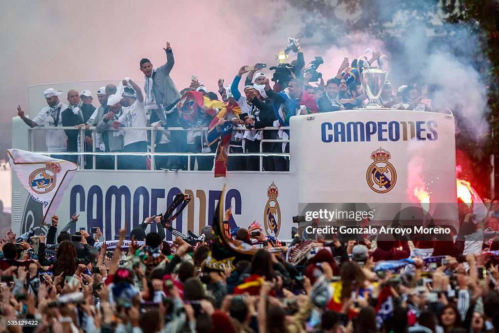 Real Madrid Celebrate After They Win Champions League Final