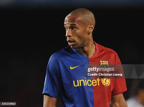 Thierry Henry during the 2008-2009 UEFA Champions League soccer match between FC Barcelona vs. FC Basel. | Location: Barcelona.