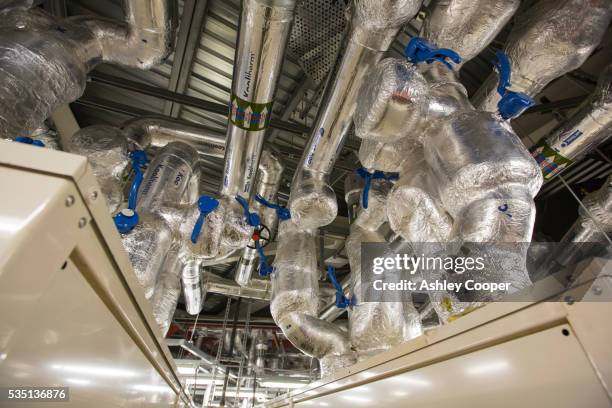 the ground source heat pump system at the crystal building - siemens stock pictures, royalty-free photos & images