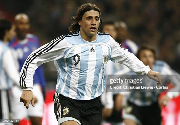 Hernan Crespo of Argentina during the International Friendly match France vs. Argentina at the Stade the France in Paris, France.