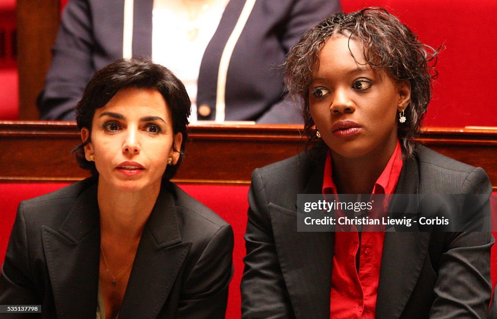 France - Politics - Rachida Dati - Rama Yade - National Assembly